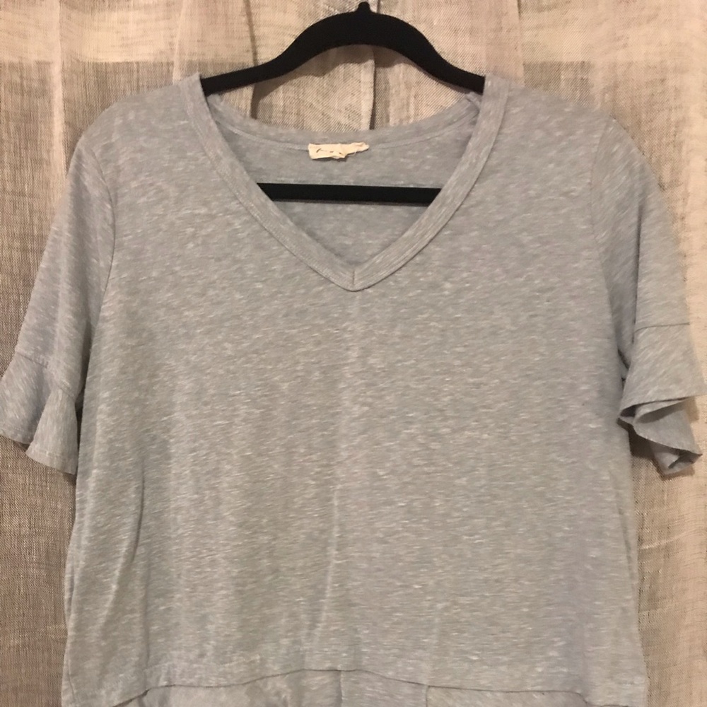 Light Blue Ruffle Top